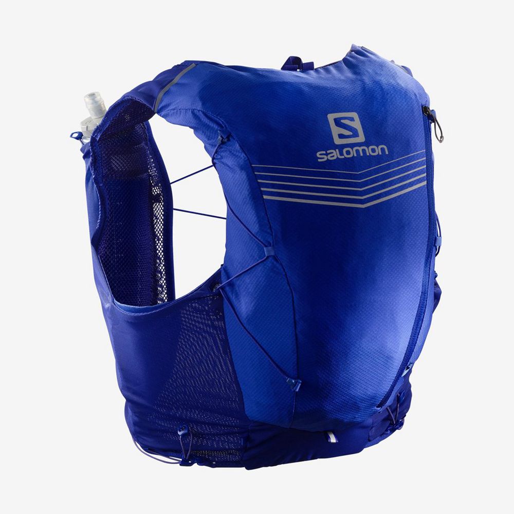 Mochila Trail Running Salomon Hombre Azules - Salomon Argentina ADV SKIN 12 SET HYDRATION PACK,86021